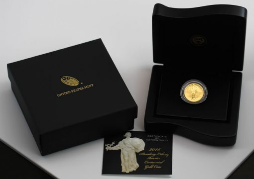 2016-W Standing Liberty Centennial Gold Coin - Packaging and Case