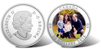 Canadian 2016 $20 Silver Coin Celebrates Royal Tour Canadian $20 2016 Royal Tour 1 oz. Silver Coin