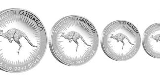 2016 Australian Kangaroo Silver Proof Coins in 4 Sizes Four Coins of the Australian Kangaroo 2016 Silver Proof Four-Coin Set