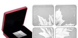 Quartet of Canadian 2017 $3 Silver Coins Form Maple Leaf Quartet of Canadian 2017 $3 Silver Maple Leaf Coins and Case