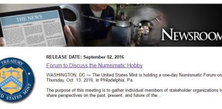 US Mint Numismatic Forum for Oct. 13 in Philadelphia US Mint Online Newsroom screenshot