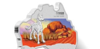 Perth Mint 2016-2017 Australian Collector Coins for October 2016-1-dingo-australian-map-shaped-silver-coin