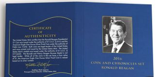 2016 Ronald Reagan Coin & Chronicles Set Photos 2016 Ronald Reagan Coin and Chronicles Set Certificate
