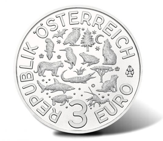 Austrian Mint Launches Glow-In-The-Dark, Colourful Creatures €3 Coin Series 2016 €3 Colourful Creatures Coin - Obverse