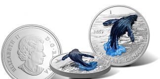 Canadian 2017 $20 Coin Depicts Whale in 3D 2017 $20 Three-Dimensional Breaching Whale 1 oz. Silver Coin