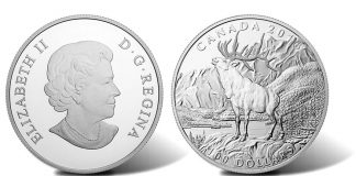 Canadian 2016 $100 Elk Silver Coin for $100 Canadian 2016 $100 Elk Silver Coin - Obverse and Reverse