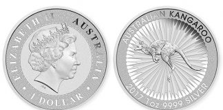 2017 Australian Kangaroo Silver Bullion Coin Released 2017 Australian Kangaroo 1oz Silver Bullion Coin