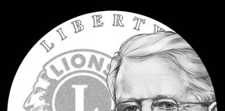 Ceremonial Striking of 2017 Lions Clubs International Silver Dollar 2017 Lions Clubs International Century of Service Silver Dollar, Obverse Design