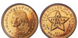 Heritage Offers Coin and Medal Rarities at January 2017 FUN Auction 1879 $4 Flowing Hair