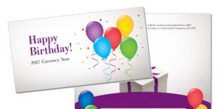2017 Happy Birthday Note Features ‘2017xxxx’ Serial Number 2017 Happy Birthday Note