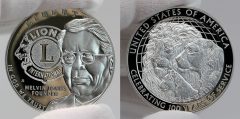 2017-P Proof Lions Clubs International Centennial Silver Dollar - Obverse and Reverse