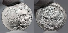 2017-P Uncirculated Lions Clubs International Centennial Silver Dollar - Obverse and Reverse