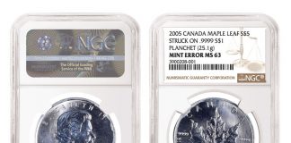 NGC Certifies Unique 2005 Silver Maple Leaf Error 2005 $5 Silver Maple Leaf Error