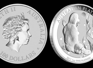 2017 Australian Platypus Platinum Bullion Coin Released 2017 Australian Platypus 1oz Platinum Bullion Coin