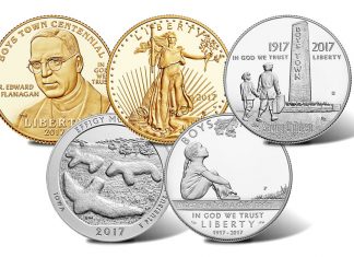 2017 Boys Towns and American Eagle Coins in U.S. Mint’s Schedule for March Boys Town, Gold Eagle, Effigy Mounds coins