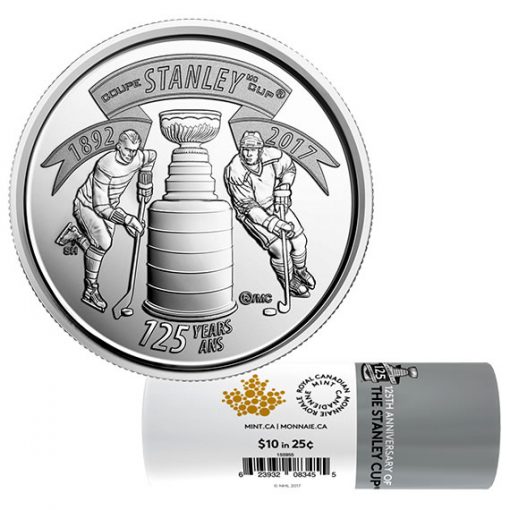 2017 25-cent 125th Anniversary of The Stanley Cup Special Wrap Coin Roll