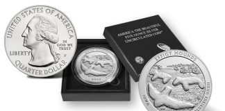2017 Effigy Mounds 5 Oz Silver Uncirculated Coin Released 2017-P Effigy Mounds National Monument Five Ounce Silver Uncirculated Coin and Presentation Case