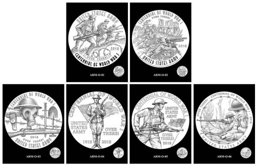 Army Silver Medal Design Candidates - Obverses