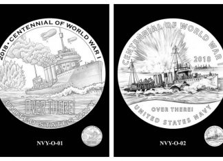 2018 World War I Navy Medal Designs Reviewed CCAC and CFA Recommended Navy Silver Medal Obverse Designs