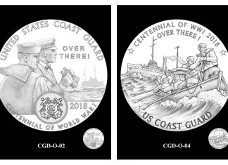 2018 World War I Coast Guard Medal Designs Reviewed CFA and CCAC Recommended Coast Guard Silver Medal Obverse Designs