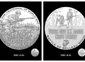 2018 World War I Marines Medal Designs Reviewed CFA and CCAC Recommended Marines Silver Medal Obverse Designs