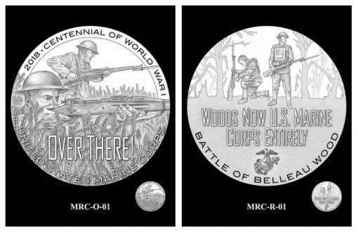 CFA and CCAC Recommended Marines Silver Medal Obverse Designs
