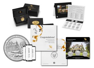 2017 S-Mint Proof Silver Eagle, Anniversary Gold Coin, and Douglas Quarters for April US Mint Products for April