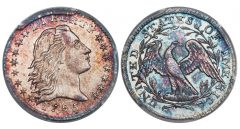 1795 Flowing Hair Half Dime, H10C V-6, LM-9, R.4, MS66 PCGS. CAC