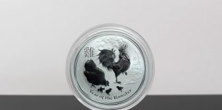 Perth Mint Showcases 2017 Australian Lunar Rooster 10 Kilo Silver Bullion Coin 2017 Australian Lunar Rooster 1-Ounce Silver Bullion Coin Photo