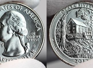 Ozark National Scenic Riverways Quarter Photos 2017-D Uncirculated Ozark National Scenic Riverways Quarter - Obverse and Reverse
