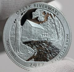 2017-S Silver Proof Ozark National Scenic Riverways Quarter, Reverse