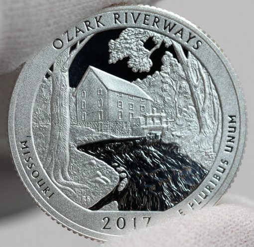 2017-S Silver Proof Ozark National Scenic Riverways Quarter, Reverse-a