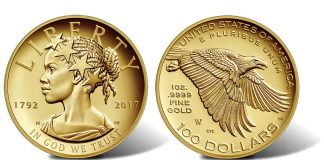 2017 American Liberty Gold Coin Sales Reach 14,285 in First Day 225th Anniversary 2017 American Liberty Gold Coin, Obverse and Reverse