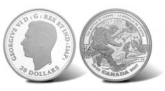 Canadian $20 WWII Battle of Dieppe Silver Coin - Obverse and Reverse