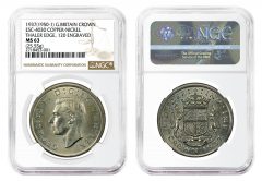 Great Britain 1950 Pattern Crown – obverse and reverse