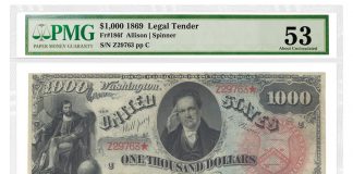 PMG Certifies and Encapsulates 2 Millionth Note 1,000 1869 Rainbow note