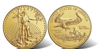 2017-W $50 Uncirculated American Gold Eagle Released 2017-W $50 Uncirculated American Gold Eagle - Obverse and Reverse