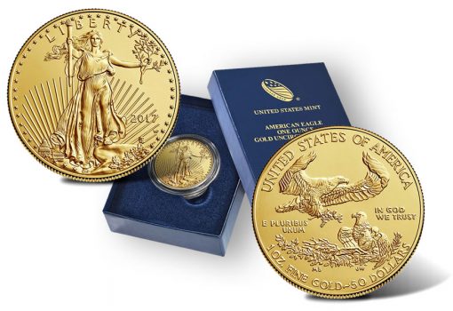 2017-W $50 Uncirculated American Gold Eagle and Presentation Case