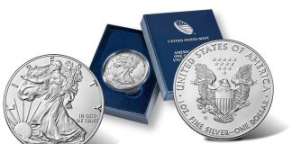 2017-W Uncirculated American Silver Eagle Released 2017-W Uncirculated American Silver Eagle - obverse, presentation case, reverse