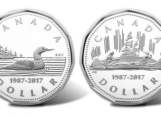 Two-Coin Silver Set Celebrates 30th Anniversary of Loonie Canadian 1987-2017 Loonie Silver $1 Coins