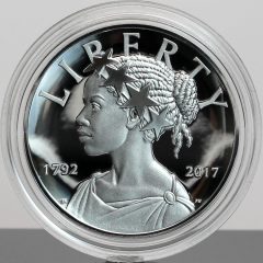 Photo 2017-P Proof American Liberty Silver Medal - Obverse, Encapsulated