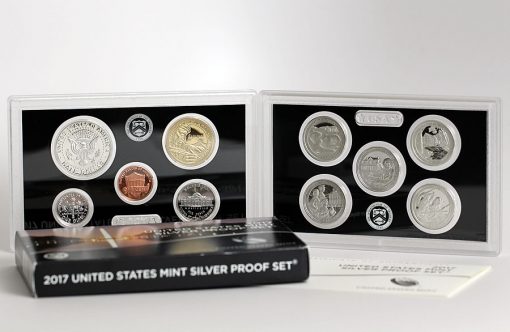 Photo of 2017 Silver Proof Set - Lenses of Coins and Packaging Box