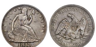 Stack’s Bowers US Coins Auction of ANA World’s Fair of Money 2017 1853-O Liberty Seated Half Dollar