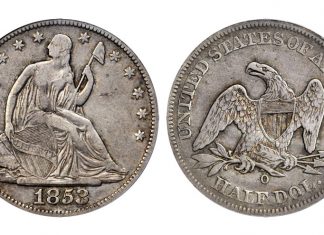 Stack’s Bowers US Coins Auction of ANA World’s Fair of Money 2017 1853-O Liberty Seated Half Dollar