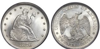 Heritage Realizes Nearly $6 Million in July 2017 FUN Sale 1876 20C MS67 PCGS. CAC