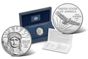 2017-W Proof 20th Anniversary American Platinum Eagle coin and case