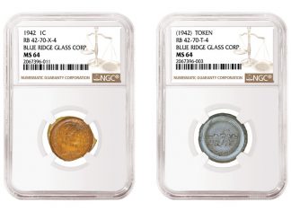 NGC Certified Experimental Glass Cents in Heritage Aug. 4 ANA Sale NGC certified glass cent and glass token