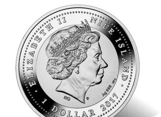 2017 Tree of Luck 1 oz Silver Coin Embellished with Natural Malachite 2017 $1 Tree of Luck 1 oz. Pure Silver Coin - Obverse