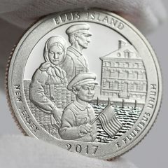 2017-S Proof Ellis Island Quarter - Clad, Reverse-2