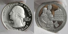 2017-S Proof Ellis Island Quarter Obverse and Reverse, Clad